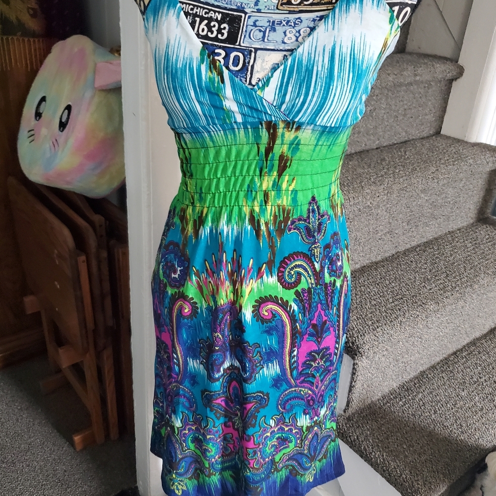 Sacred Threads~ Tropical pattern lightweight dress/ cover up!